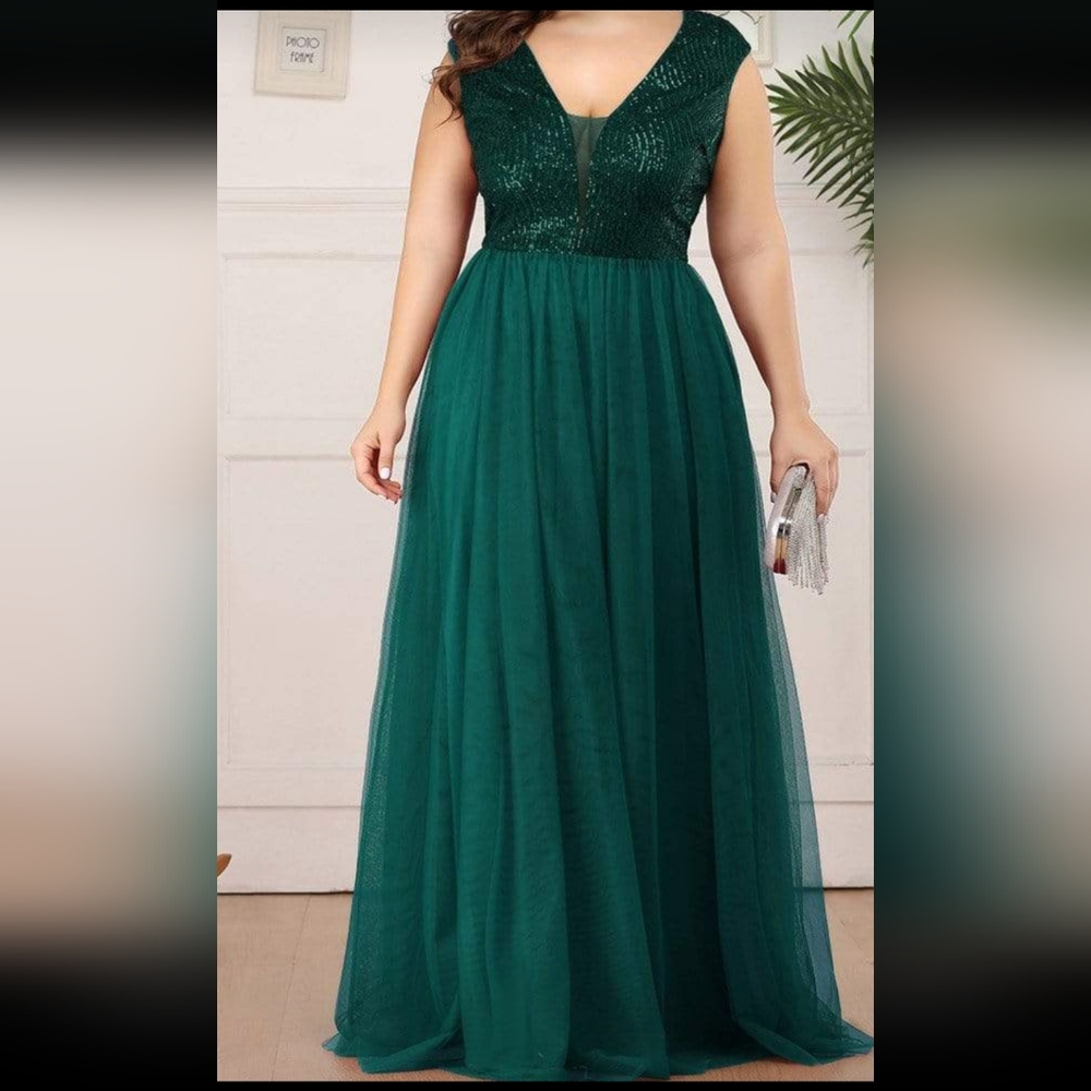 Ever Pretty plus size sequin prom dress